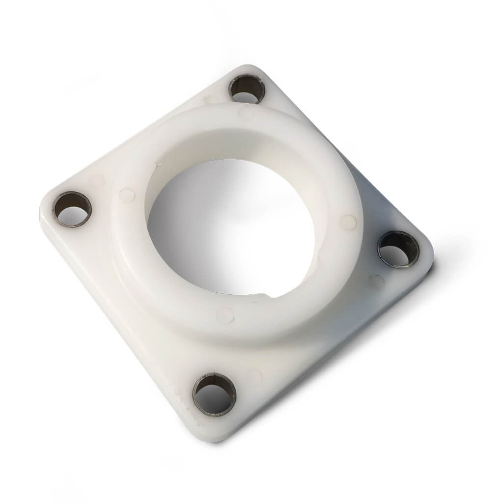 plastic 4 bolt bearing housing designed for applications with chemical resistance and easy clean-up