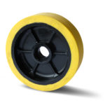 Dryer Hold Down Wheel, COE dryer/infeed, lightweight, no lubrication, low cost, molded thermal plastic body, 50A durometer