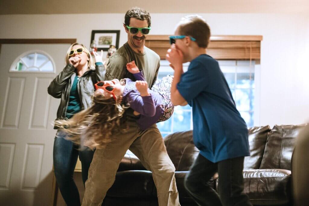 Family playing